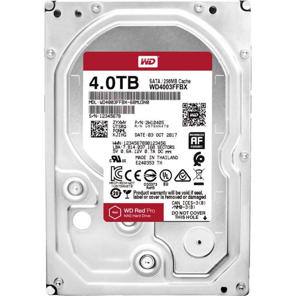 Накопичувач HDD SATA 4.0TB WD Red Pro NAS 7200rpm 256MB (WD4003FFBX)