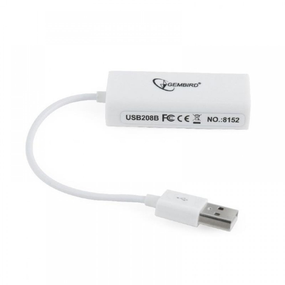 Сетевой адаптер Gembird (NIC-U2-02) USB - Fast Ethernet, белый