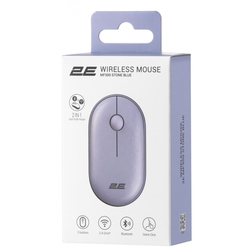 Мышь беспроводная 2E MF300 Silent WL BT Stone blue (2E-MF300WBL)