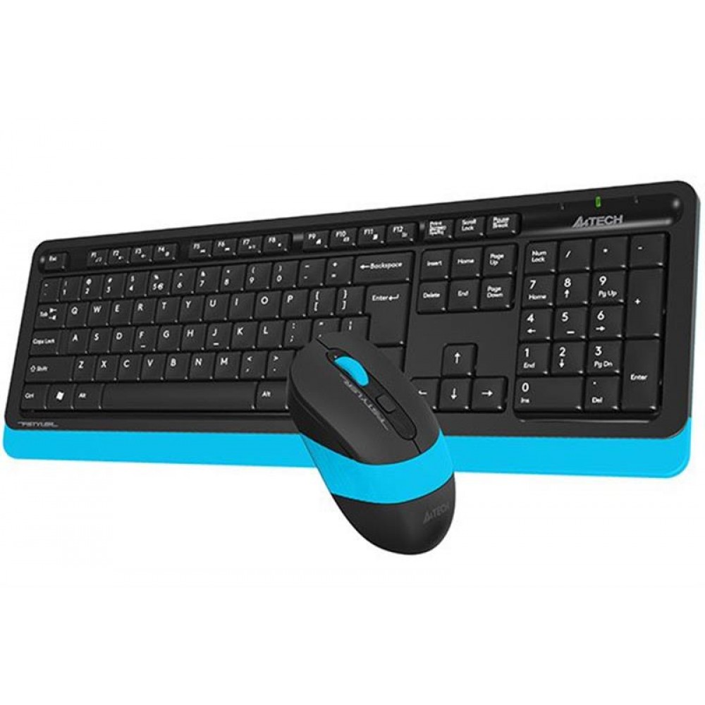 Комплект (клавіатура, мишка) бездротовий A4Tech FG1010 Black/Blue USB