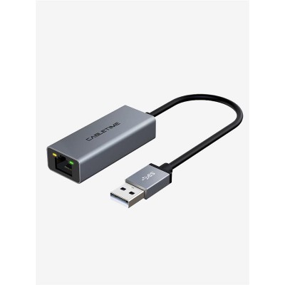 Сетевой адаптер Cabletime USB 100Mbps Ethernet, 0.15m, Space Grey (CB52G)