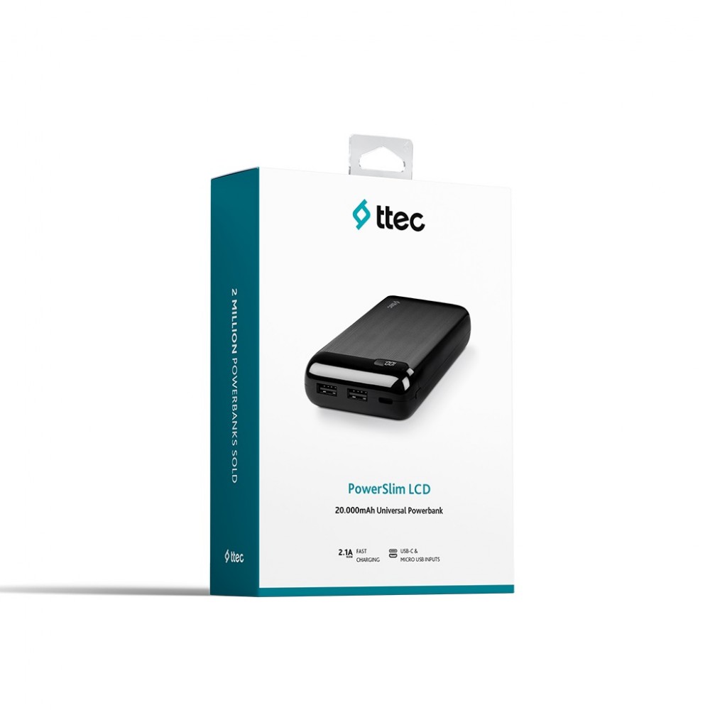 Повербанк Ttec 20000mAh PowerSlim Black (2BB184S)