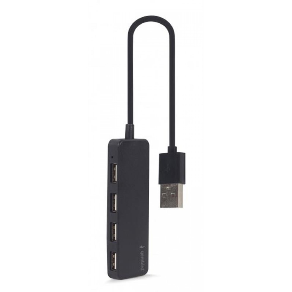 Концентратор USB Gembird 4хUSB2.0, пластик, Black (UHB-U2P4-06)