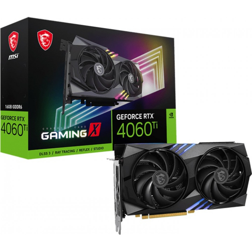 Видеокарта GF RTX 4060 Ti 16GB GDDR6 Gaming X MSI (GeForce RTX 4060 Ti GAMING X 16G)