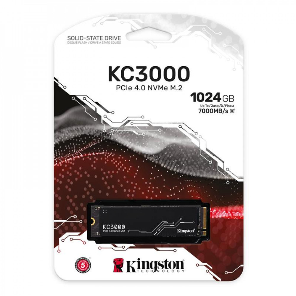 Накопитель SSD 1TB Kingston KC3000 M.2 2280 PCIe 4.0 x4 NVMe 3D TLC (SKC3000S/1024G)
