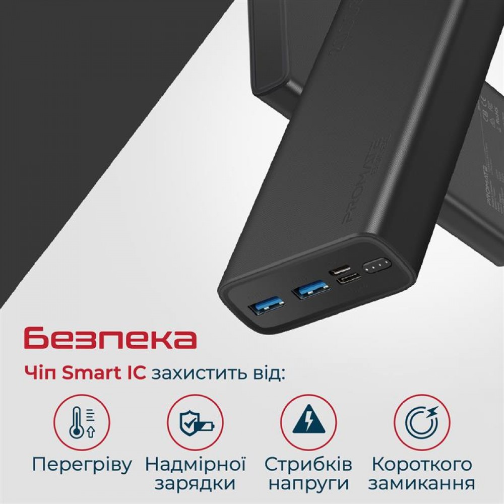 Универсальная мобильная батарея Promate Bolt-20 Black 20000mAh