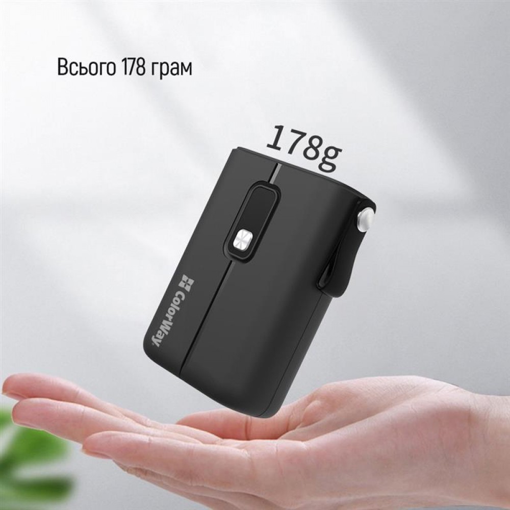 Power Bank ColorWay Full Power 10000mAh Black (CW-PB100LPK2BK-PDD)