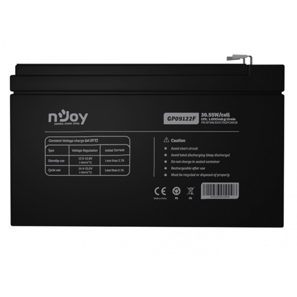 Аккумуляторная батарея Njoy GP09122F 12V 9AH (BTVACIUOCTA2FCN01B) AGM