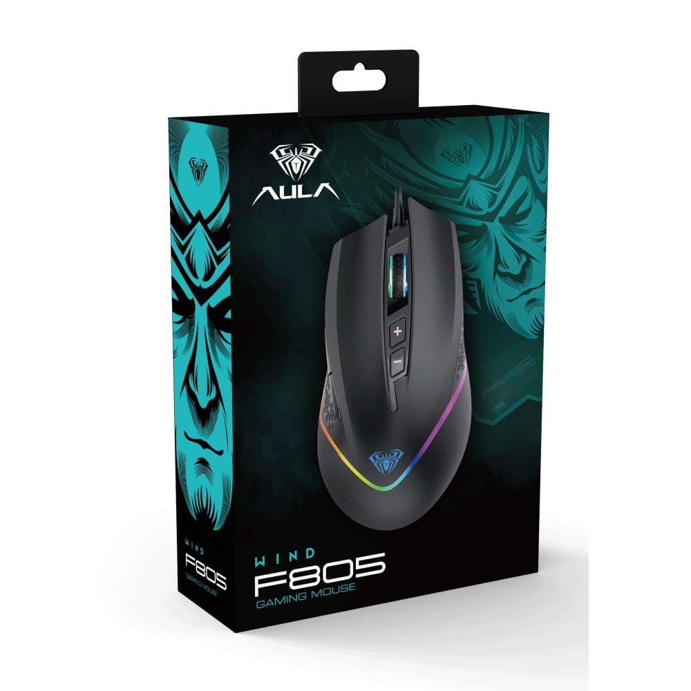 Мышь Aula F805 Wired gaming mouse with 7 keys Black (6948391212906)