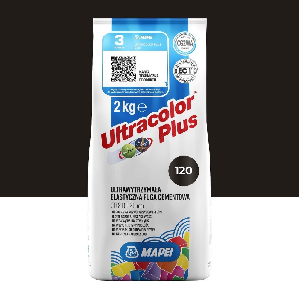 Цементная затирка MAPEI Ultracolor Plus 120 (черный) 2 кг (6012002A)
