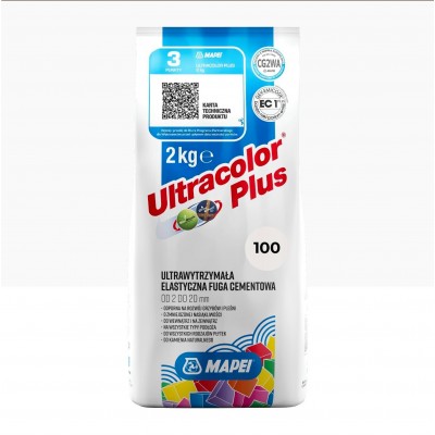 Цементная затирка MAPEI Ultracolor Plus 100 (белый) 2 кг (6010002A)