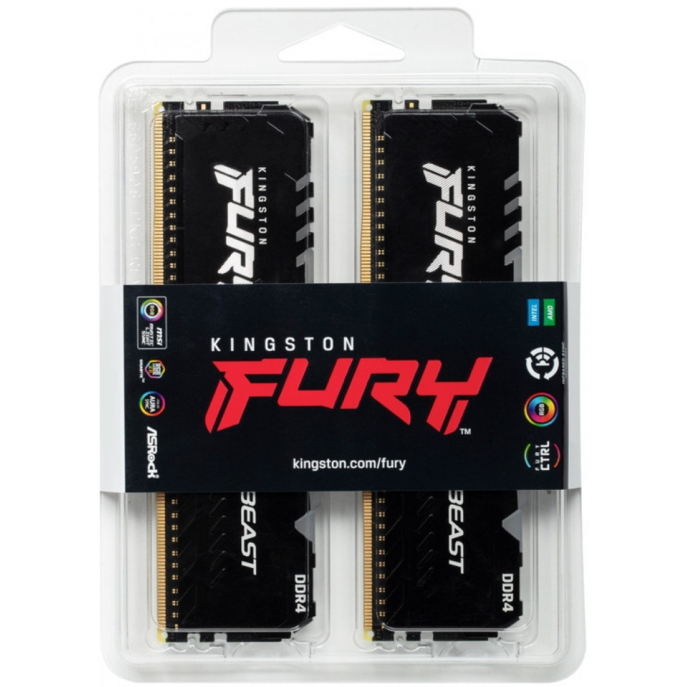 Модуль памяти DDR4 2x16GB/3200 Kingston Fury Beast RGB (KF432C16BB1AK2/32)