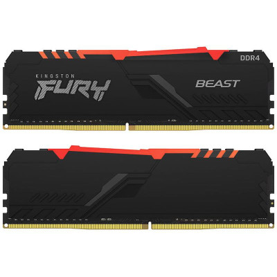 Модуль пам`ятi DDR4 2x32GB/3200 Kingston Fury Beast RGB (KF432C16BBAK2/64)