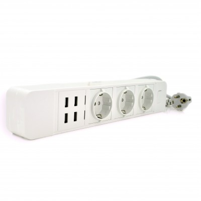 Сетевой фильтр Voltronic WiFi (ТВ-Т09/17464) 3 розетки, 4 USB, 2 м, White