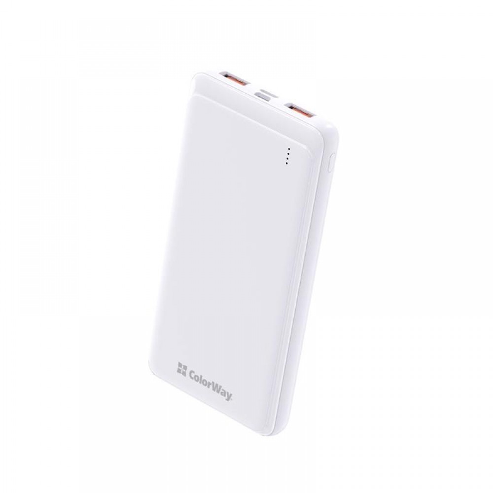 Универсальная мобильная батарея ColorWay Slim 10000mAh White (CW-PB100LPF2WT)