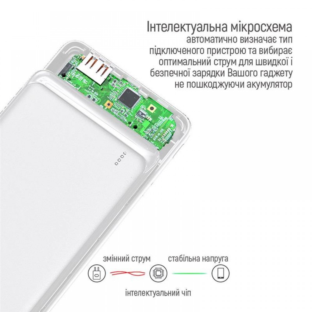 Power Bank ColorWay Slim 10000mAh White (CW-PB100LPF2WT)