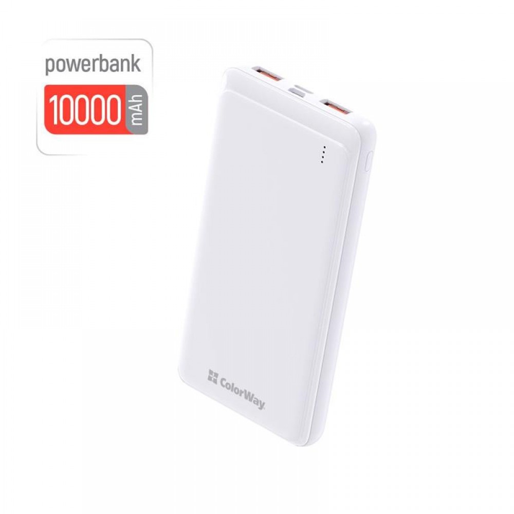 Power Bank ColorWay Slim 10000mAh White (CW-PB100LPF2WT)