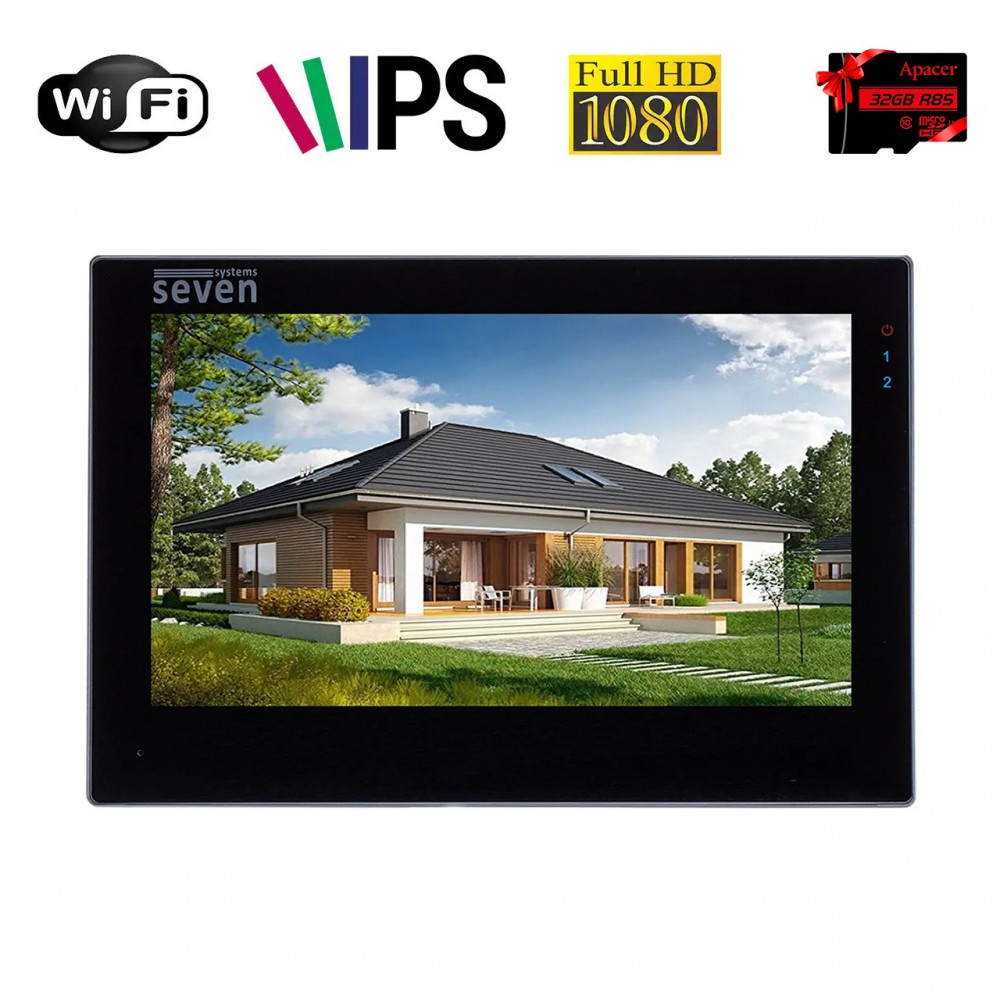 IP домофон з Wi-Fi SEVEN DP-7577 FHDW IPS black