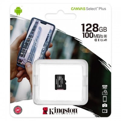 Карта памяти для домофона microSDXC Kingston Canvas Select Plus 128 GB Class 10 А1 UHS-1