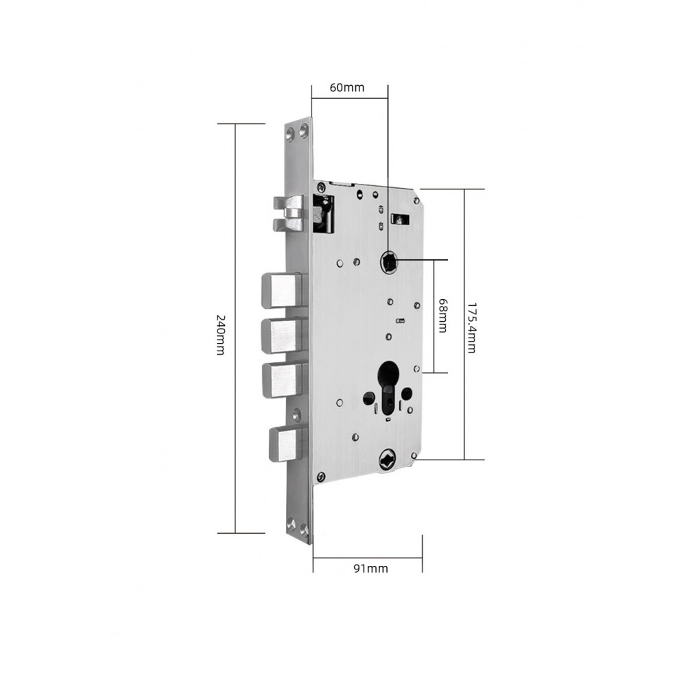 Умный дверной биометрический замок SEVEN LOCK SL-7765BFF black (врезная часть 6068)