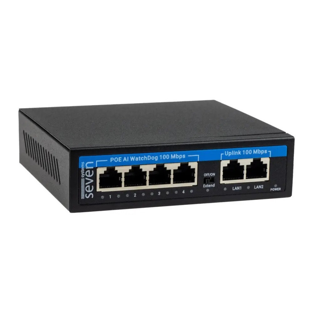 Комплект видеонаблюдения на 4 купольные 5 Мп IP-камеры SEVEN IP-7215W4-5MP