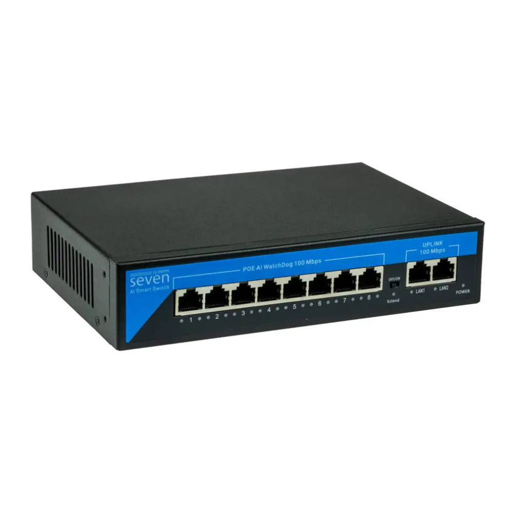 Комплект видеонаблюдения на 8 цилиндрических 2 Мп IP-камер SEVEN IP-7222W5-2MP