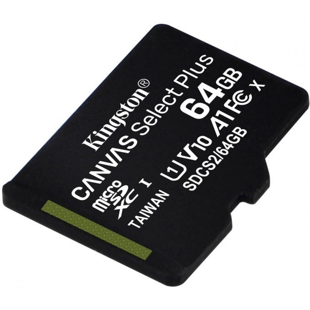 Карта памяти для домофона microSDXC Kingston Canvas Select Plus 64 GB Class 10 А1 UHS-1