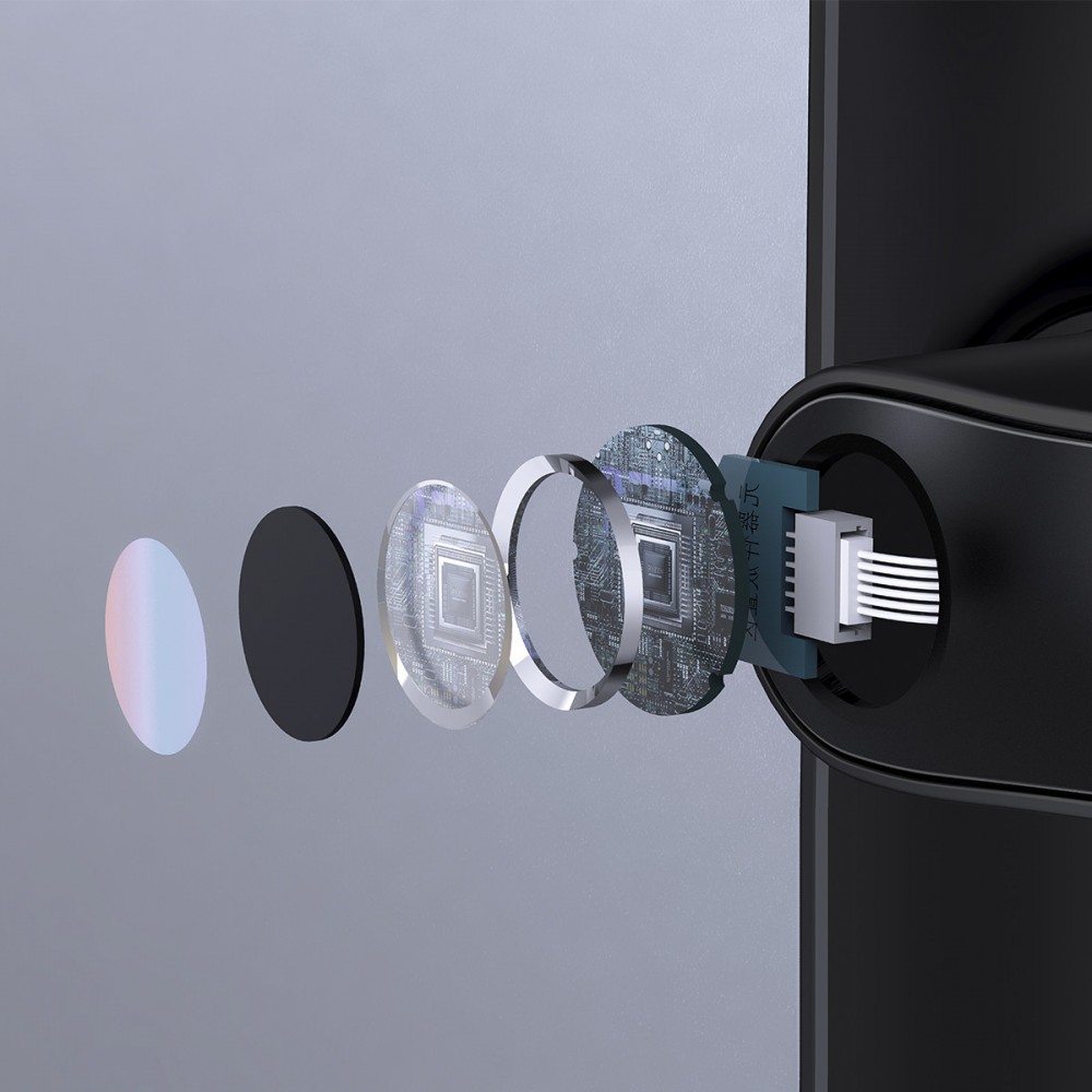 Умный дверной биометрический замок SEVEN LOCK SL-7767BFW black