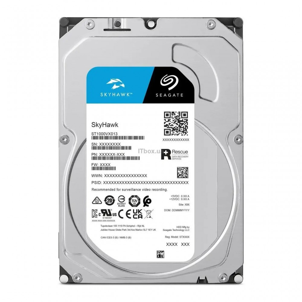 Накопичувач HDD SATA 2.0TB Seagate SkyHawk Surveillance 5400rpm 256MB (ST2000VX017)