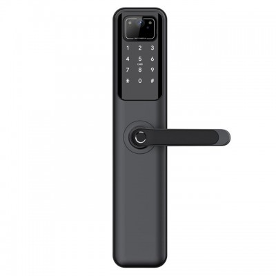 Умный дверной биометрический замок SEVEN LOCK SL-7765BFF black (врезная часть 6068)