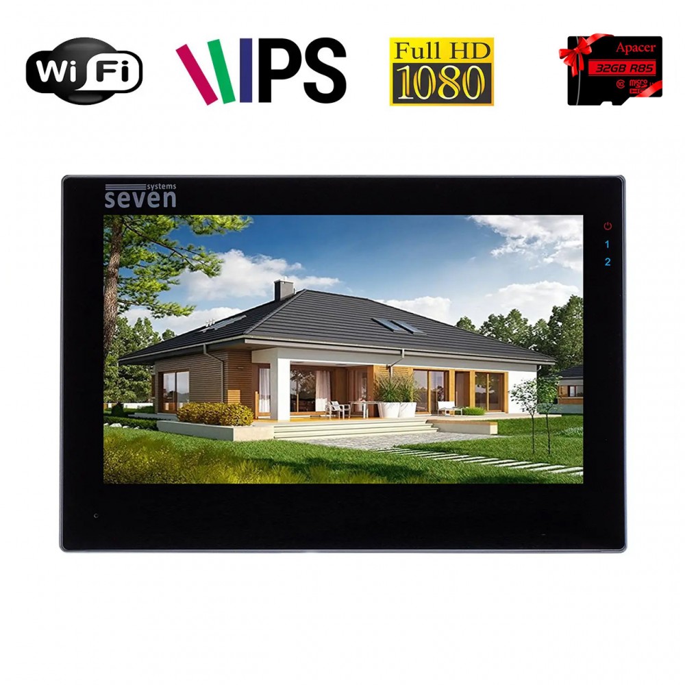 IP домофон с Wi-Fi SEVEN DP-7577 FHDW IPS black