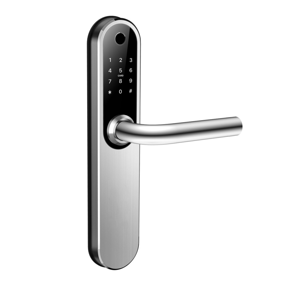 Умный дверной биометрический замок SEVEN LOCK SL-7768BF silver (врезная часть 6068R)