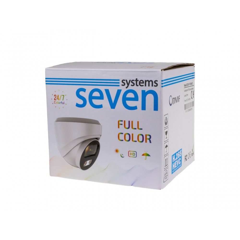 IP-видеокамера 2 Мп Full Color уличная/внутренняя SEVEN IP-7212PA-FC 2,8 мм