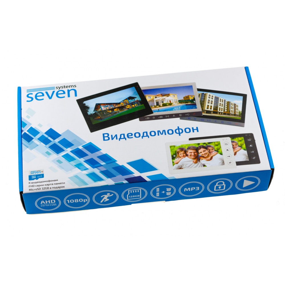 Комплект домофону 7 дюймів з панеллю виклику SEVEN DP-7574 Kit black