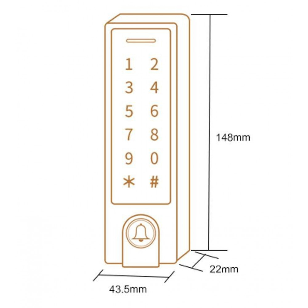 Біометричний контролер доступу Bluetooth із клавіатурою SEVEN CR-7477BF MIFARE
