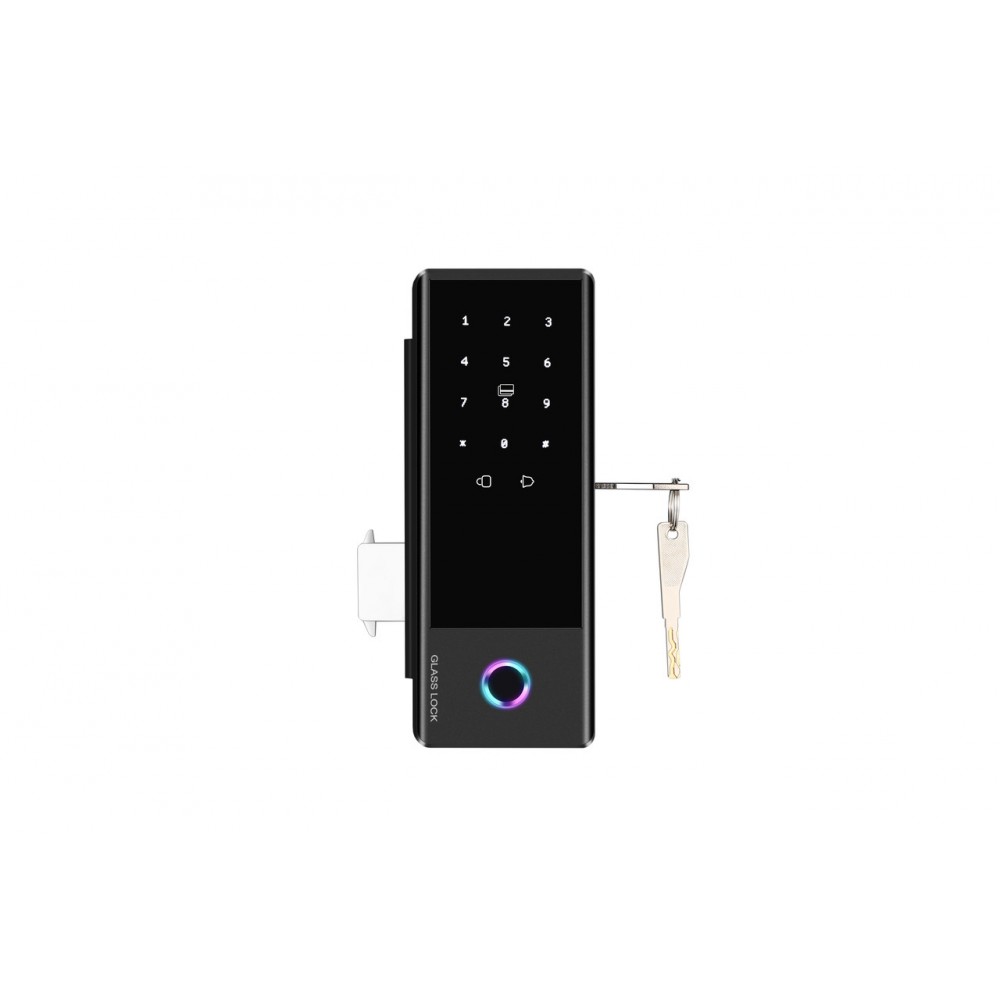 Умный биометрический замок на стеклянные двери SEVEN LOCK SL-7776BF black