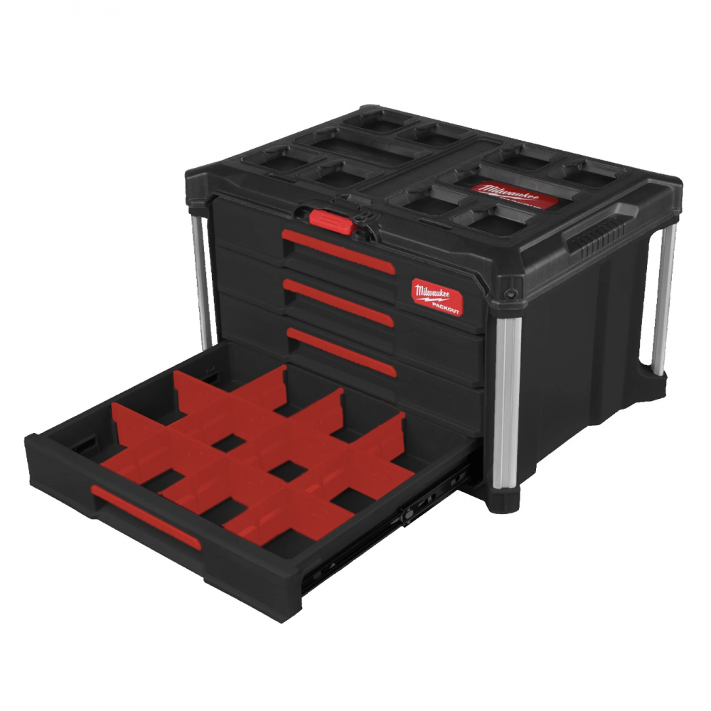 Ящик для инструмента MILWAUKEE PACKOUT DRAWER BOX с 4-мя выдвижными отсеками (4932493189)