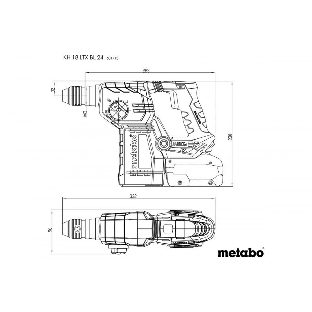 Акумуляторний перфоратор Metabo KH 18 LTX BL 24 (601713840)