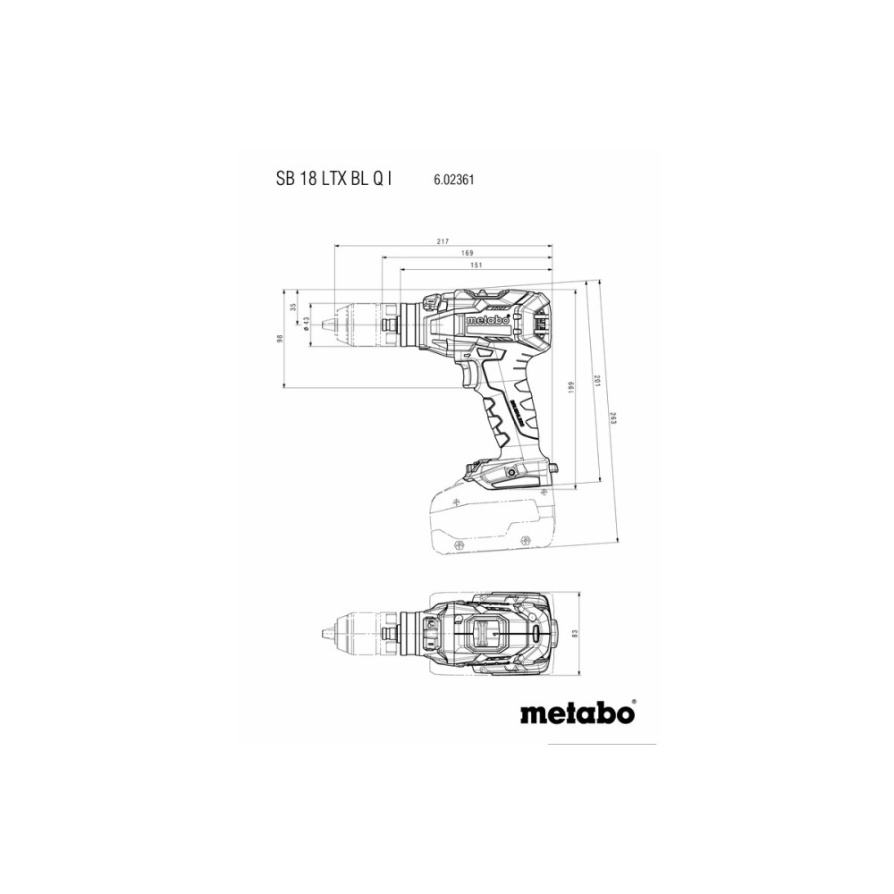 Аккумуляторная ударная дрель Metabo SB 18 LTX BL Q I (602361850)