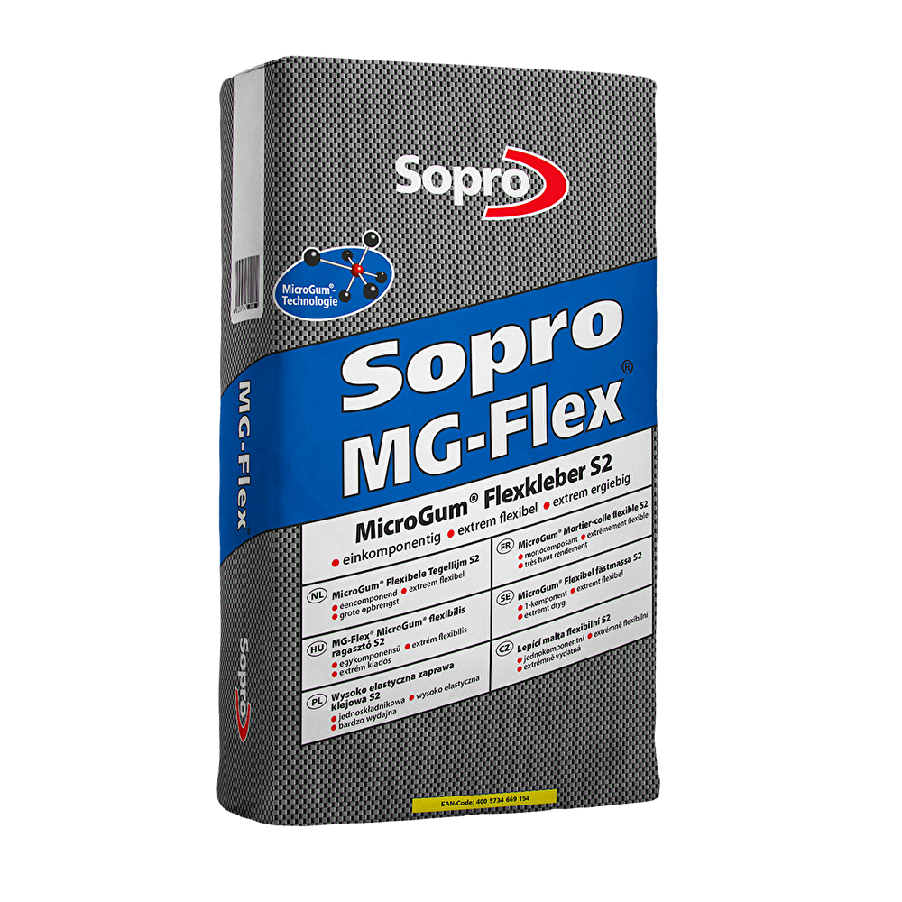 Клей для плитки Sopro MicroGum FlexKleber S2 669 15 кг С2TES2 сірий (669/15)