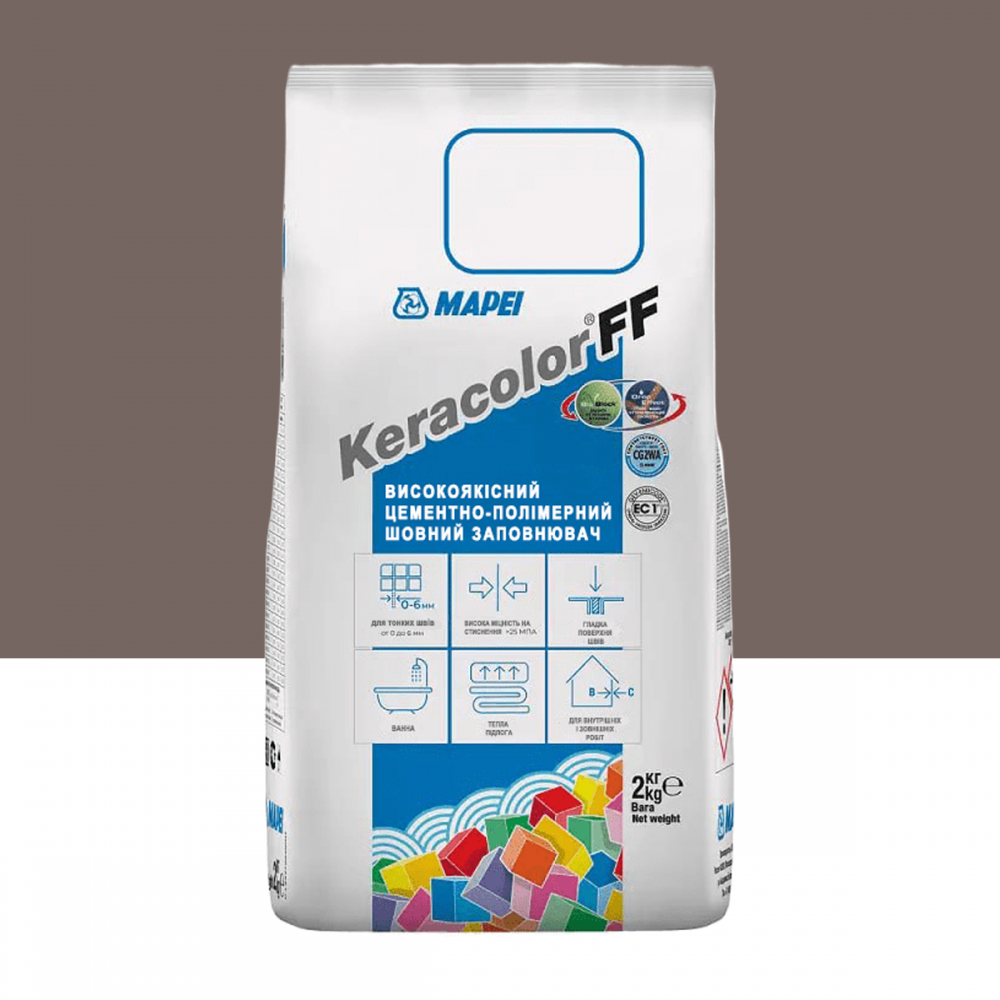 Цементный раствор для заполнения швов шириной до 6 мм Mapei Keracolor FF ALU 136 Гончарная глина 2 кг (5051362)