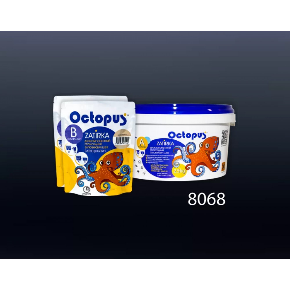 Двухкомпонентная эпоксидная затирка Octopus Zatirka цвет бирюзово-морской 8068 2,5 кг (8068-2) Двухкомпонентная эпоксидная затирка Octopus Zatirka цвет бирюзово-морской 8068 2,5 кг (8068-2)