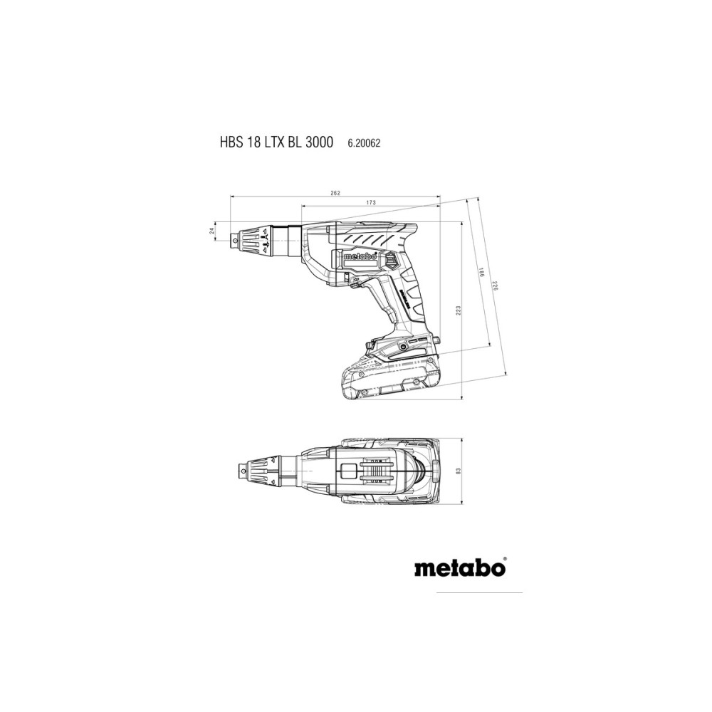 Аккумуляторный шуруповерт для монтажа деревянных конструкций Metabo HBS 18 LTX BL 3000 (620062500)