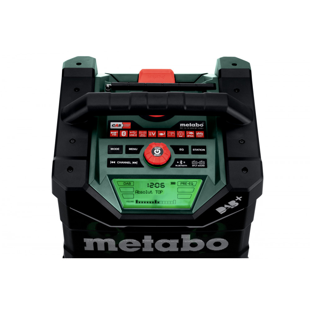 Акумуляторний радіоприймач для будівельного майданчика Metabo RC 12-18 32W BT DAB+ (600779850)