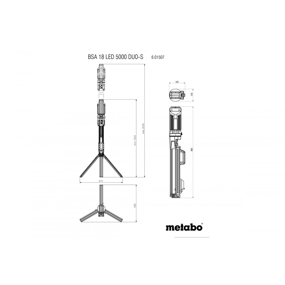 Акумуляторний прожектор Metabo BSA 18 LED 5000 DUO-S (601507850)