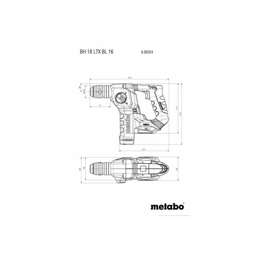 Акумуляторний перфоратор Metabo BH 18 LTX BL 16 (600324840)