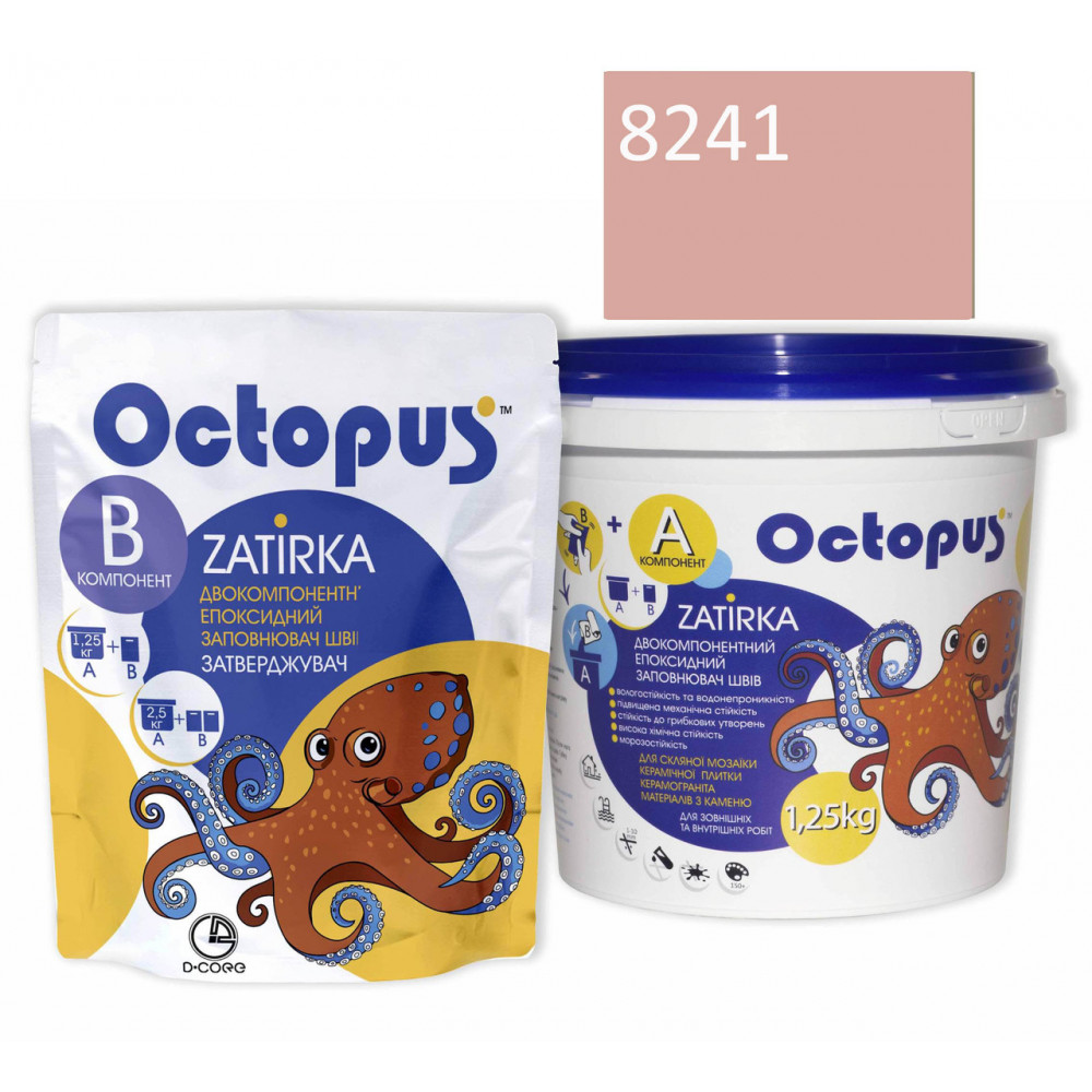 Двокомпонентна епоксидна фуга Octopus Zatirka колір персиковий 8241 1,25 кг (8241-1)