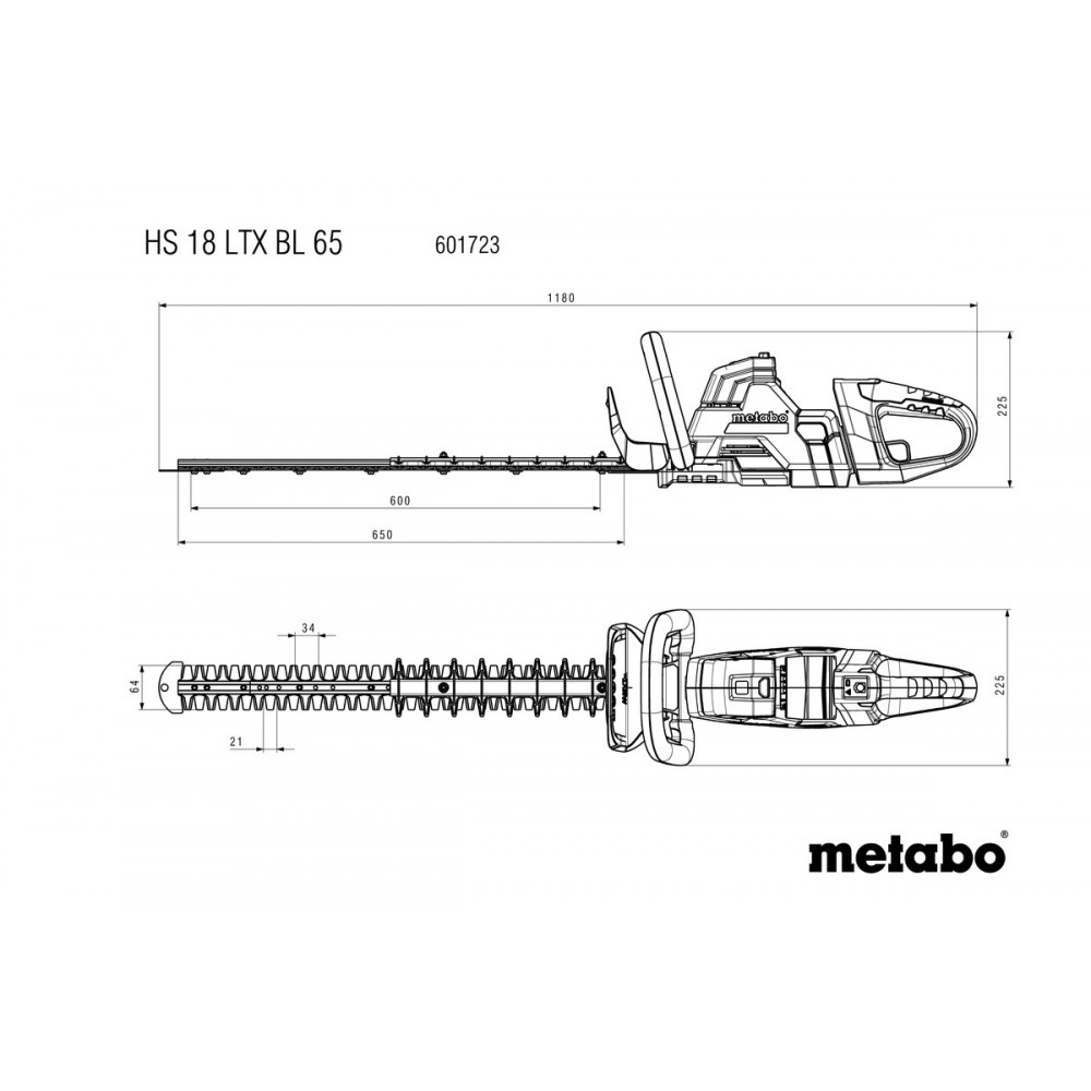 Акумуляторний кущоріз Metabo HS 18 LTX BL 65 (601723850)