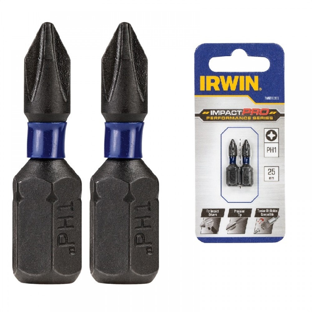 Біта IRWIN IMPACT PRO 1/4"/25мм PZ2, 2 шт (IW6061407)