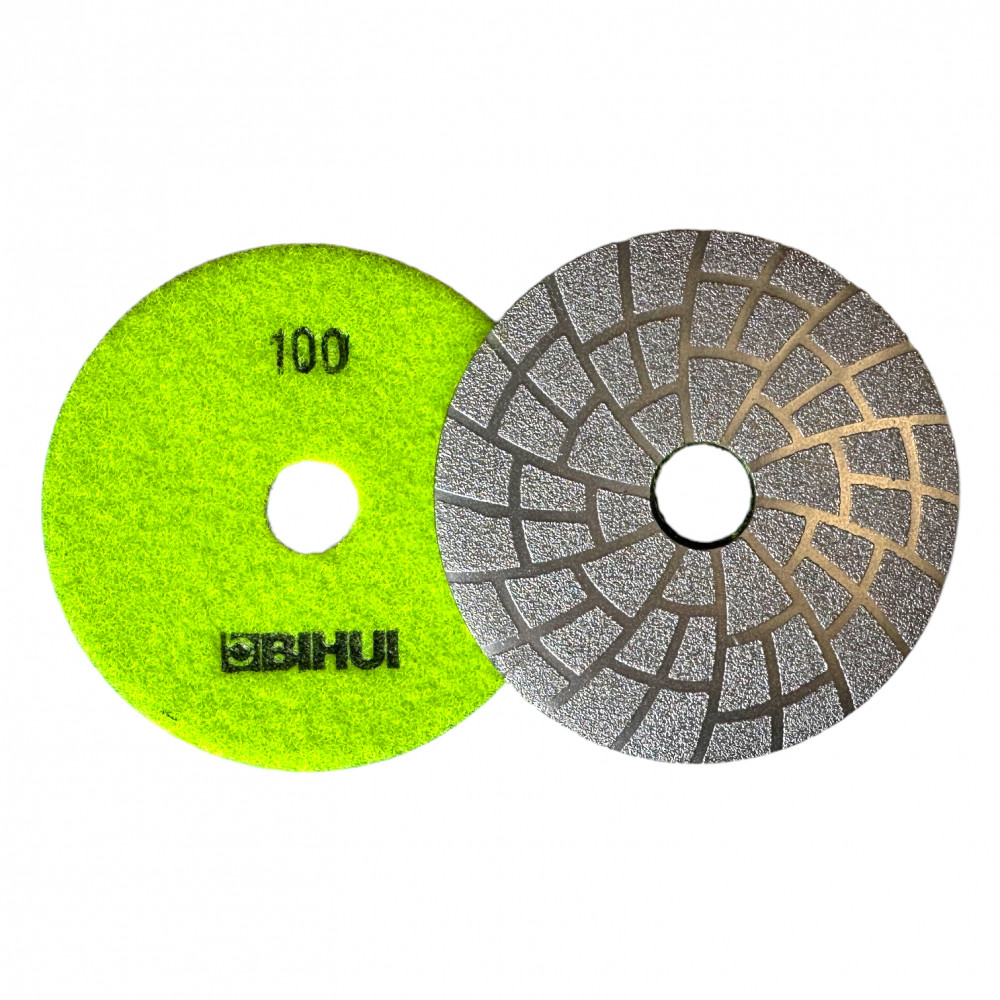 Алмазный гибкий шлифовальный круг BIHUI VACUUM на липучке №100 (DPV410)